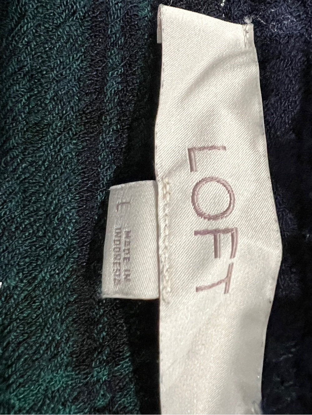 Plaid Button-Front Peasant Top - Green/Black/Navy - Picture 2 of 5